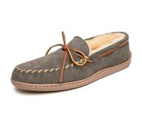 Minnetonka Chaussons mocassins en peau de mouton pour homme, gris, pointure 46