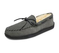 Minnetonka Chaussons mocassins en peau de mouton pour homme, gris, pointure 46