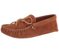 Minnetonka Men's Leather Laced Softsole Moccasin, Brown, 10.5 W