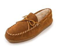 Minnetonka Men's Pile Lined Hardsole Slippers, Autumn Brown, 10.5 M US