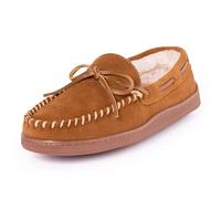 Minnetonka Men's Pile Lined Hardsole Slippers, Brown, 8.5 W US