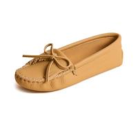 Minnetonka Mocassins Kilty en cuir souple pour femme, Cuir naturel, 5.5
