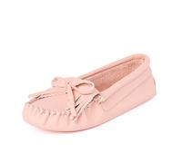 Minnetonka Mocassins Kilty en cuir souple pour femme, rose poudré, 7.5