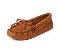 Minnetonka Mocassins Kilty en cuir souple pour femme, marron, 6.5
