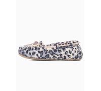 Minnetonka Pantoufle 'Cally' gris clair / rose clair / noir / blanc, Taille 37