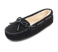 Minnetonka Pantoufles Cally pour femme à carreaux, noir, 10.5 Wide