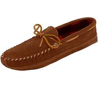 Minnetonka Pantoufles en polaire double pour homme, marron, 7.5 Wide