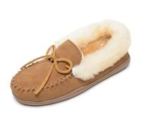 Minnetonka Women's Alpine Sheepskin Moc, Tan 10 M US