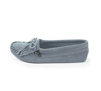 Minnetonka Women's Kilty Suede Softsole Moccasin,Storm Blue,7.5 M US
