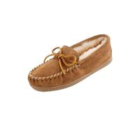 Minnetonka Women's Sheepskin Hardsole Moccasin Golden Tan 8 W