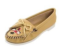 Minnetonka Women's Thunderbird Smooth Moccasin,11 M US,Natural
