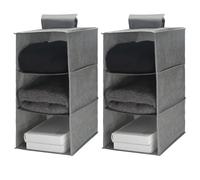 Minnhua 2 Pièces Étagère Suspendue Penderie, Rangement Suspendu avec 3 Compartiments, Rangement Porte à Suspendre, Etagere Placard pour Chambre d'enfant, Salle de Bain, Cuisine (Gris)