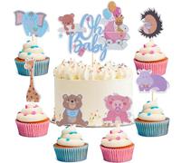 Minnhua 25 Pièces Décoration de Gâteau, Motifs Animaux Cupcake Toppers, Cupcake Décoration, Gâteau D'anniversaire, Gâteau Toppers pour Enfants Fête d'anniversaire