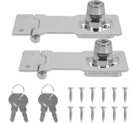 Minnhua 2pcs Moraillon de Verrouillage avec Serrure à Clé et Vis Loquet Boucle en Acier Inoxydable pour Bagage Armoire Tiroir Caisse Garage Armoire Placard