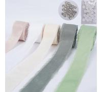 Minnhua 3 cm x 31,5 m Ruban Satin avec 30 Accessoires, 5 Couleurs Ruban Cadeau, Ruba Noel Large 5 Rouleaux, Décoratif pour Artisanat, Noeud, Décoration de Mariage, Couronne Automne