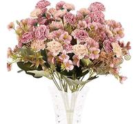 Minnhua 4PCS Fleurs Artificielles Rose en Soie Bouquet Fleur Artificielle avec 11 Têtes Fleur pour Vase Maison Table Balcon Mariage Cadeaux de Mère
