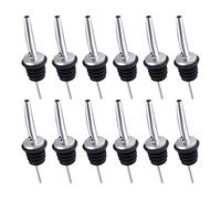 Minnhua Appuie-tête 12Pcs Verseurs de Bec Métal pour avec Sceau en Aoutchouc Verseurs Vitesse en Acier Inoxydable Verseurs de Bouteilles Iassiques pour Vin Liqueur Boissons Cocktails Huile