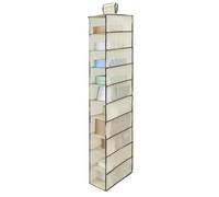 Minnhua Rangement Suspendu, Compactor avec 10 Compartiments, Organisateur Armoire Vetement, Étagère Suspendue Pliable pour Placard, Armoire, Portant, Organisateur Suspendu (Beige)