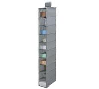 Minnhua Rangement Suspendu, Compactor avec 10 Compartiments, Organisateur Armoire Vetement, Étagère Suspendue Pliable pour Placard, Armoire, Portant, Organisateur Suspendu (Gris)