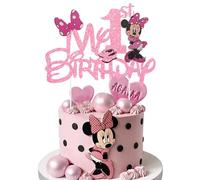 Minnie Cake Topper, Decoration Gateau Anniversaire Minnie, Cupcake Toppers Décorations Minnies, Mickey Happy Birthday Decoration Gateau