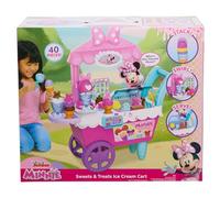 Minnie Disney Junior Mouse Sweets & Treats Chariot à crème glacée roulante de 60 cm de Haut, 39 pièces, Ensemble de Nourriture pour Jeu de Simulation
