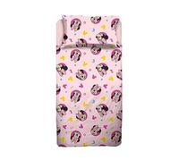 Minnie Drap Housse 100% Coton, Drap Plat, Drap Plat, taie d'oreiller, Rose, Disney, 100% Coton, Produit Officiel