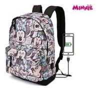 Disney Sac à dos Minnie rembourré urbain avec port USB Noir