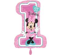 Ballon Chiffre 1 Aluminiumminnie 48 X 71 Cm Rose