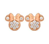 Minnie Mouse Boucles d'oreilles en or rose serties de pierres - E904431PZWL.PH, taille unique, Argent sterling, Oxyde de Zirconium