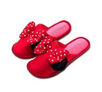 Minnie Mouse Chaussons rouges pour femme avec nœuds Taille, rouge (Rouge), 37.5 EU