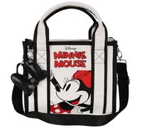 Minnie Mouse Disney BEIGE Sac à main pour femmes, type fourre-tout avec porte-clés JEUNE 27x10x21 cm (Beige Minnie A)