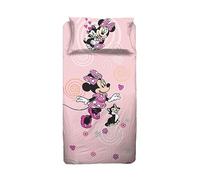Minnie Mouse Drap Plat 1 Place Disney Drap Housse Taie d'oreiller Rose Disney 100% Coton Produit Officiel