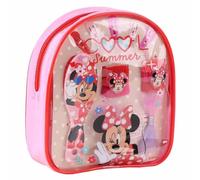 Minnie Mouse Ensemble de beauté pour Enfant avec Sac à Dos Transparent, Accessoires de Maquillage et Coiffure, Cadeau pour Filles