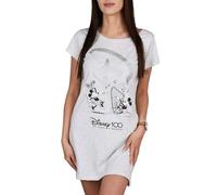 Minnie Mouse Gris, Chemise de Nuit pour Femme, Chemise de Nuit en Coton Oeko-TEX (Gris, S)
