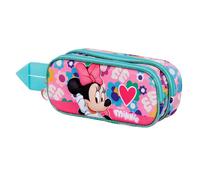 Minnie Mouse Heart Trousse 3D Double, Rose Rose