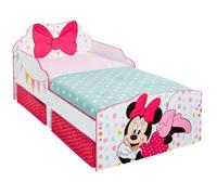 Minnie Mouse - Lit pour enfants avec espace de rangement sous le lit, Blanc, 142 x 77 x 63 cm