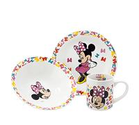Minnie Mouse Lot de 3 collations en céramique (bol, assiette, tasse)