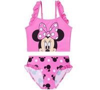 Minnie Mouse Maillot de Bain Fille 2 à 6 Ans, Maillot de Bain 2 Pieces avec Haut et Bas, Motif Volant Tissu Élastique, Cadeau Fille (3-4 Ans, Rose Minnie)