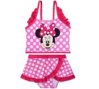 Minnie Mouse Maillot de Bain Fille 2 à 6 Ans, Maillot de Bain 2 Pieces avec Haut et Jupe Courte,Tissu Élastique, Cadeau Fille (5-6 Ans, Rose/Blanc Minnie)