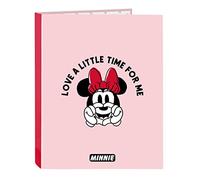 MINNIE MOUSE Me Time Classeur à 4 anneaux pour enfants de différents âges, confortable et polyvalent, qualité et résistance, 26,5 x 33 cm, Rose clair, rose clair, Estándar, décontracté