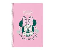 Minnie Mouse Minty Cahier 80 feuilles, couverture rigide, idéal pour enfants de différents âges, confortable et polyvalent, qualité et résistance, 21,5 x 31 cm
