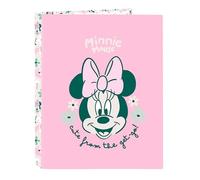 Minnie Mouse Minty Classeur avec feuilles 4 anneaux, idéal pour enfants de différents âges, confortable et polyvalent, qualité et résistance, 26,5 x 33 cm
