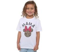Minnie Mouse Mother's Day Leopard Print Mama Girls T Shirt, Blanc, 5-6 Ans Fille