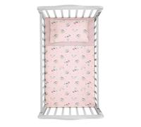 Minnie Mouse Parure de lit 100% Coton, Parure de lit bébé Disney Mickey Mouse Drap Housse Housse taie d'oreiller Rose