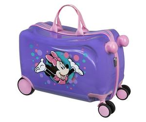 Minnie Mouse Ride-on Trolley, Purple, Hard Shell Trolley with Swivel castors