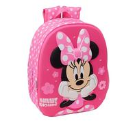 Minnie Mouse - Sac à dos d'école avec design 3D, idéal pour enfants de différents âges, confortable et polyvalent, qualité et résistance, 27 x 10 x 33 cm