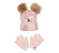 Minnie Mouse, Set Bonnet à Pompons et Gants (Rose, 54)