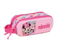Minnie Mouse - Trousse double 3D, trousse pour enfant, idéale pour les enfants d'âge scolaire, confortable et polyvalente, qualité et résistance, 21 x 6 x 8 cm