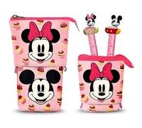 Disney Minnie Mouse Muffin-Trousse Cute + 2 Stylos Gel Effaçables, Rose, 11,5 x 17 cm