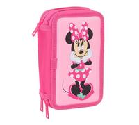 Minnie Mouse - Trousse Scolaire avec 37 Outils Inclus, Trousse pour Enfant, idéale pour Les Enfants de 5 à 14 Ans, Confortable et Polyvalente, qualité et résistance, 12,5 x 5,5 x 19,5 cm